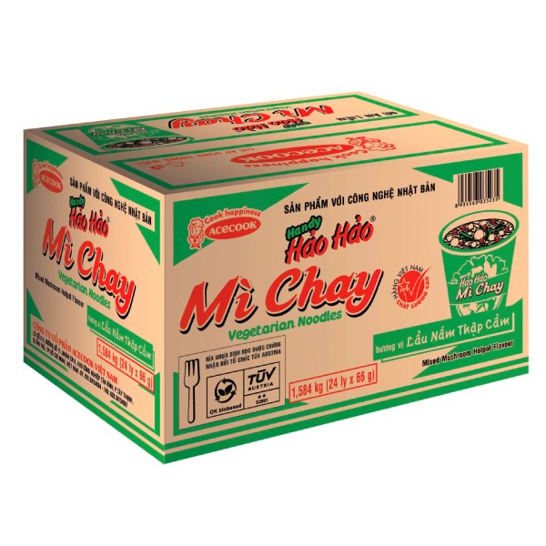 Mì Handy Hảo Hảo Chay Thùng 24 Ly 66G
