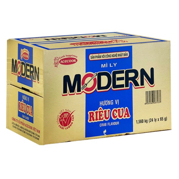 Mì Modern Riêu Cua Thùng 24 Ly 65G