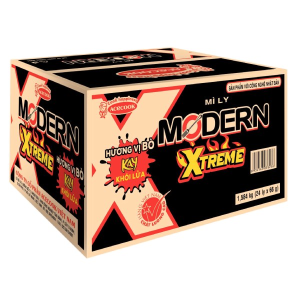 Mì Modern Xtreme Bò Thùng 24 Ly 66G