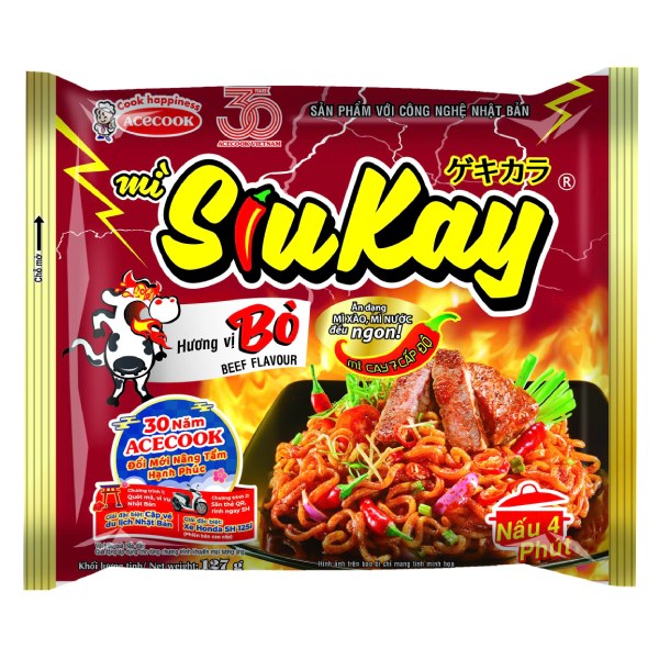 Mì Siukay Acecook Vị Bò 127G