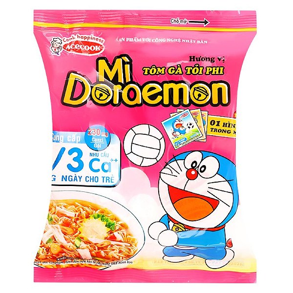 Mì Acecook Doraemon Tôm Gà Tỏi Phi Gói 63G