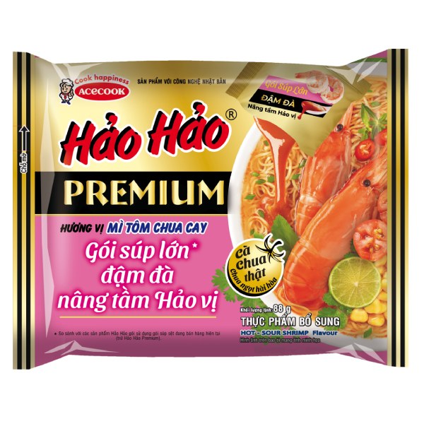 Mì Hảo Hảo Premium Tôm Chua Cay Gói 88G