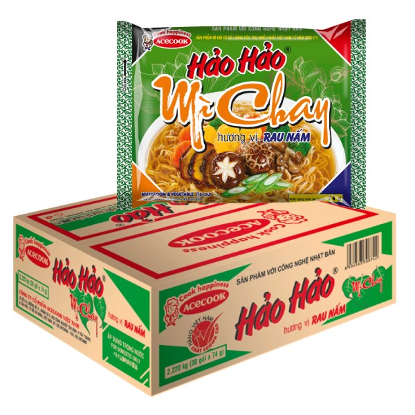 Mì Hảo Hảo Chay Rau Nấm Thùng 30 Gói 74G