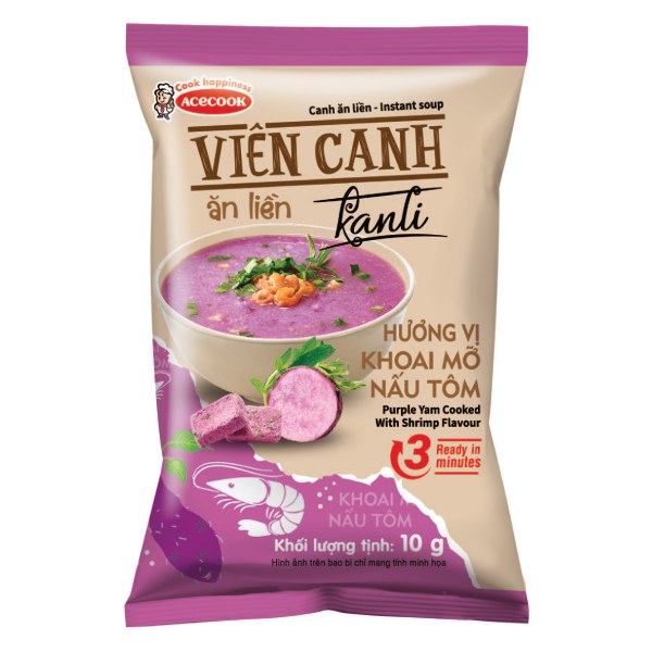 Viên Canh Khoai Mỡ Tôm Kanli Acecook 10G