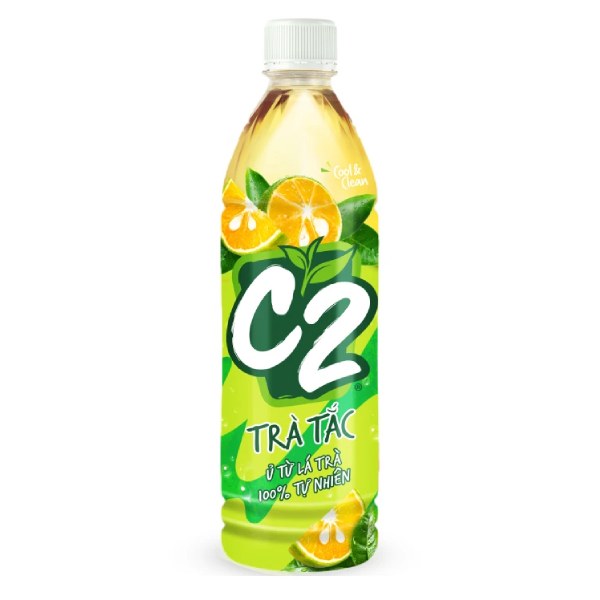 Trà Đen C2 Vị Tắc Chai 455Ml