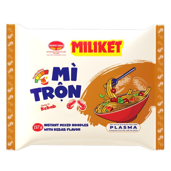 Mì Trộn Miliket Vị Kebab Gói 117G