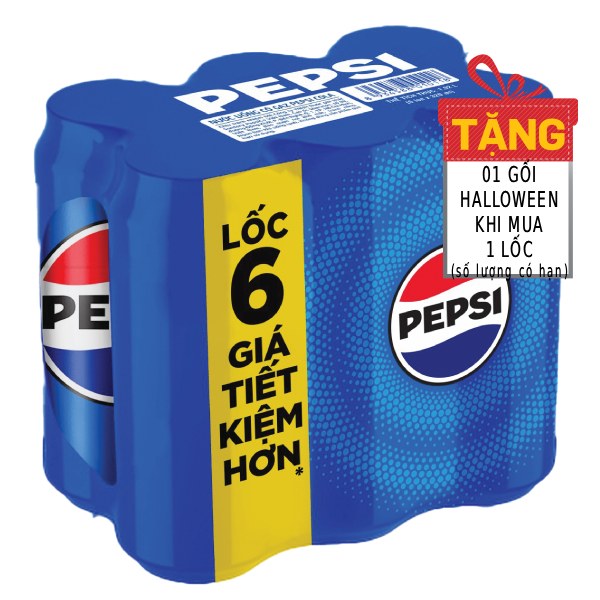 Lốc 6 Nước Ngọt Pepsi Cola Sleek Lon 320Ml