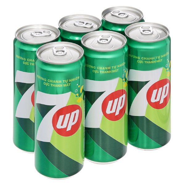 Lốc 6 Nước Ngọt 7Up Sleek Lon 320Ml