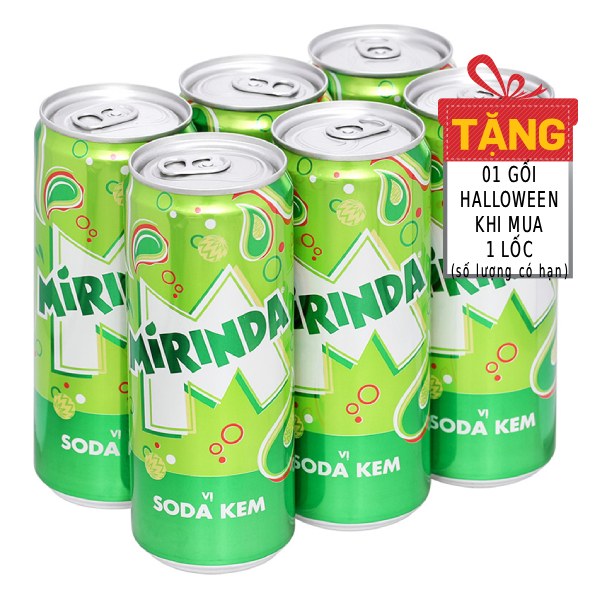 Lốc 6 Nước Ngọt Mirinda Soda Kem Lon 320Ml