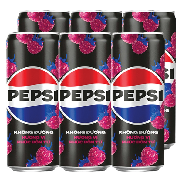 Nước Ngọt Pepsi Zero Phúc Bồn Tử Lốc 6 Lon 320Ml