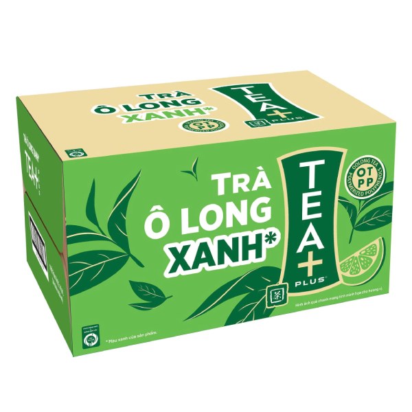Trà Olong Xanh Tea Plus Hương Vị Chanh Thùng 24 Chai 450Ml