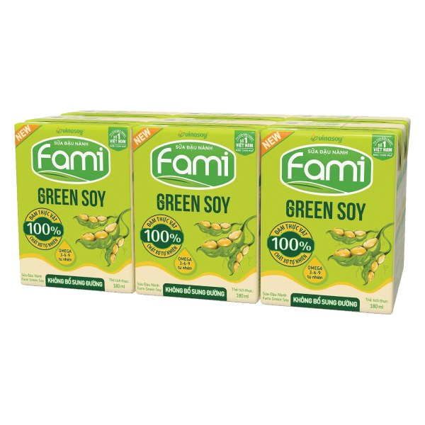 Lốc 6 Sữa Đậu Nành Green Soy Không Đường 180Ml