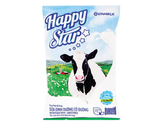 Sữa Dinh Dưỡng Vinamilk Happy Star Có Đường Bịch 220Ml