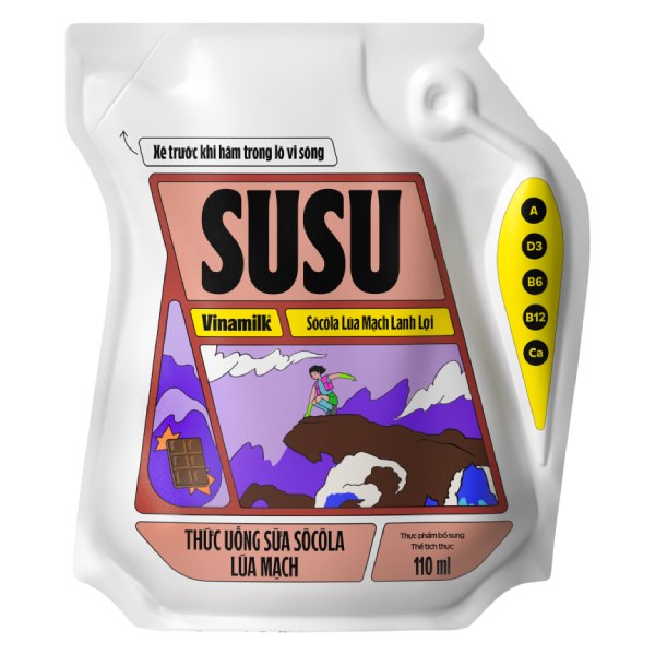 Thức Uống Sữa Sôcôla Lúa Mạch Vinamilk Susu Túi 110Ml