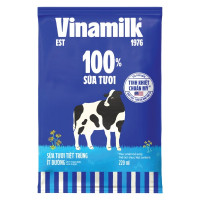 Sữa Tươi Tiệt Trùng Vinamilk 100% Ít Đường Bịch 220Ml