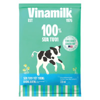 Sữa Tươi Tiệt Trùng Vinamilk 100% Không Đường Bịch 220Ml