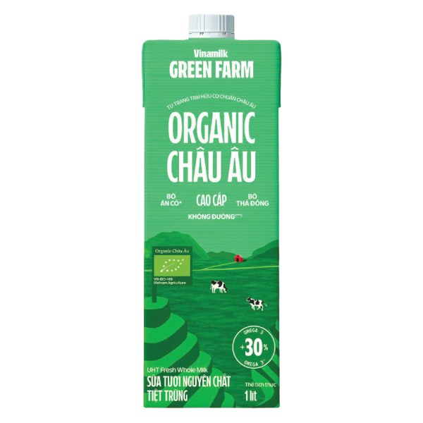Sữa Tươi Tiệt Trùng Vinamilk Green Farm Organic Hộp 1L