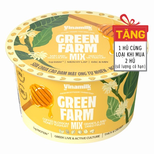 Sữa Chua Ăn Vinamilk Green Farm Cao Đạm Mật Ong Ngũ Cốc 123G