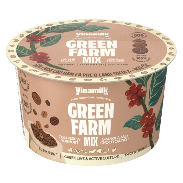 Sữa Chua Ăn Vinamilk Green Farm Cao Đạm Cà Phê Socola Ngũ Cốc 121G