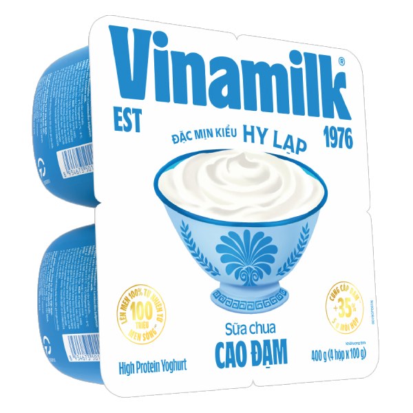 Lốc 4 Sữa Chua Ăn Vinamilk Cao Đạm Kiểu Hy Lạp 100G