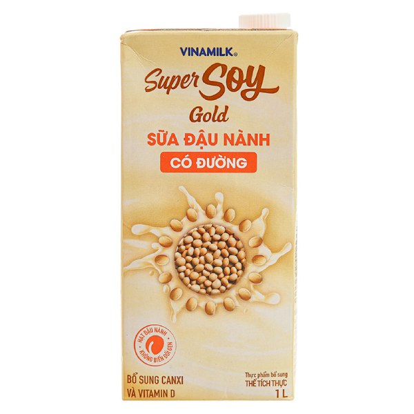 Sữa Đậu Nành Vinamilk Supersoy Gold Có Đường 1L