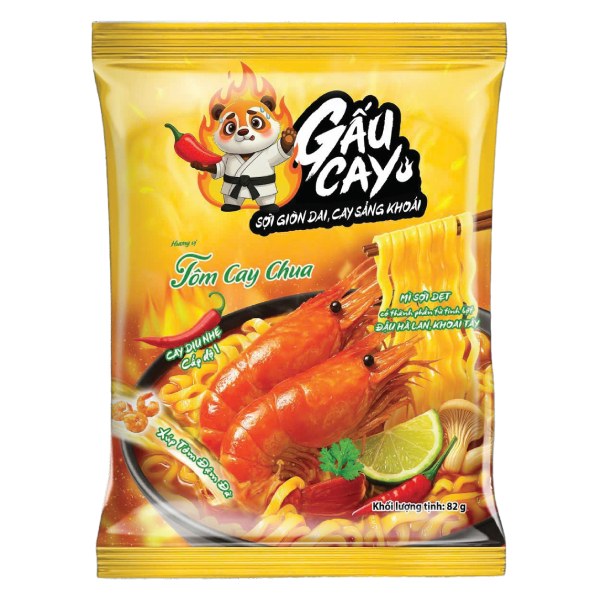 Mì Gấu Cay Tôm Cay Chua Gói 82G
