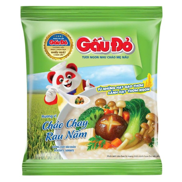 Cháo Gấu Đỏ Chay Rau Nấm Gói 50G