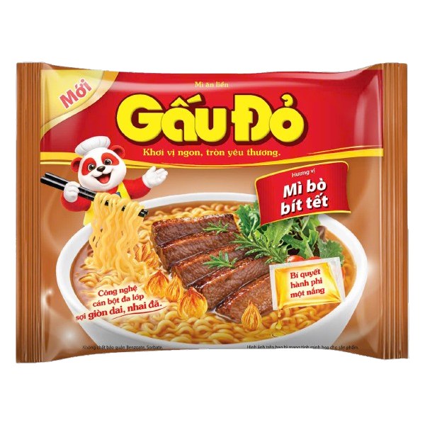 Mì Gấu Đỏ Bò Bít Tết Gói 64G