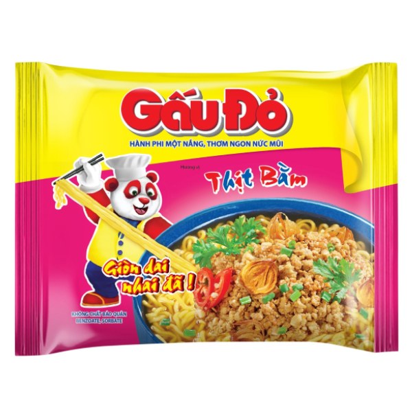 Mì Gấu Đỏ Thịt Bằm Gói 63G