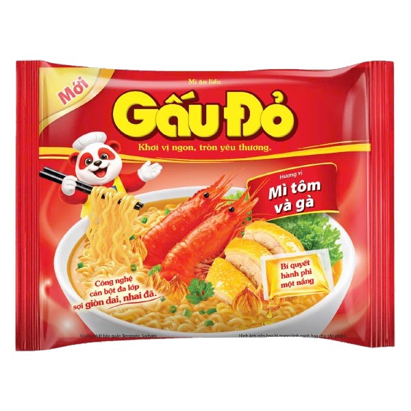 Mì Gấu Đỏ Tôm Gà Gói 63G