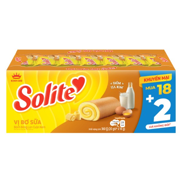 Bánh Solite Swiss Roll Bơ Sữa 360G