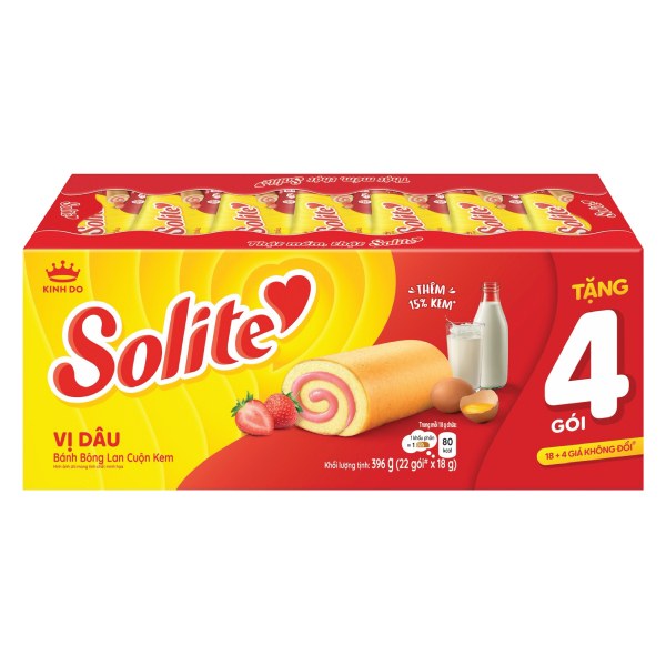 Bánh Solite Swiss Roll Dâu 324G