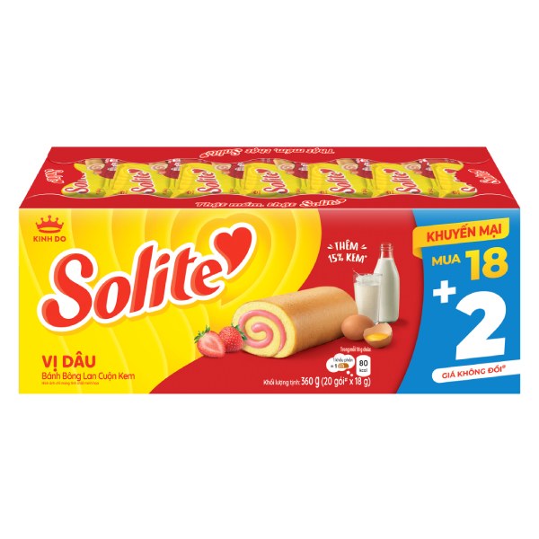Bánh Solite Swiss Roll Dâu 360G