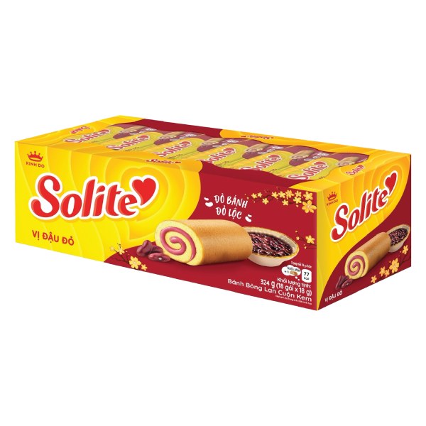 (Only Emartmall) Bánh Solite Swiss Roll Đậu Đỏ Hộp 324G