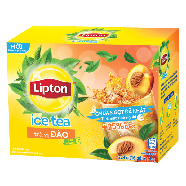 Trà Lipton Ice Tea Đào Hộp 16 Gói*14G