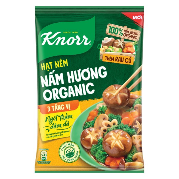 Hạt Nêm Chay Knorr Nấm Hương Organic Gói 800G