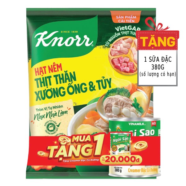 Hạt Nêm Knorr Thịt Thăn Xương Ống Và Tủy 1.2Kg + Sữa Đặc 380G