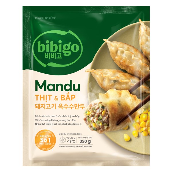 Bánh Xếp Mandu Bibigo Nhân Thịt Và Bắp 350G