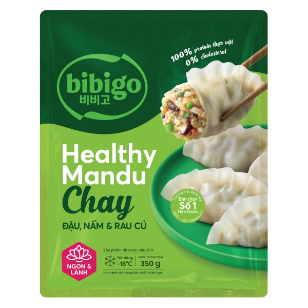 Bánh Xếp Mandu Bibigo Healthy Chay Đậu, Nấm & Rau Củ 350G