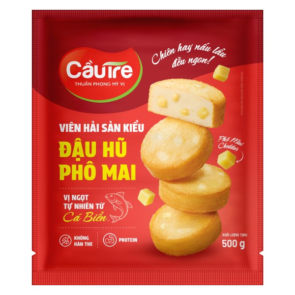 Viên Hải Sản Cầu Tre Kiểu Đậu Hũ Phô Mai 500G