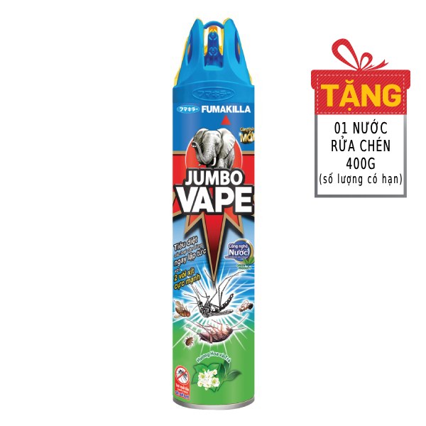 Bình Xịt Côn Trùng Jumbo Vape Hương Hoa & Trà 600Ml