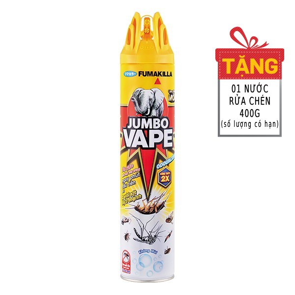 Bình Xịt Côn Trùng Jumbo Vape Không Mùi 600Ml