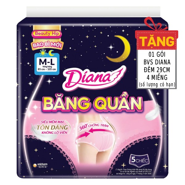 Băng Vệ Sinh Quần Diana Sensi Night M-L 5 Miếng