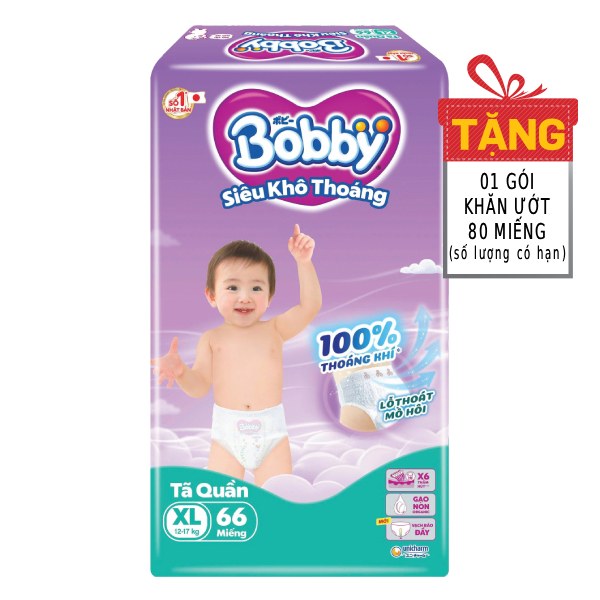 Tã Quần Bobby Super Jumbo XL66