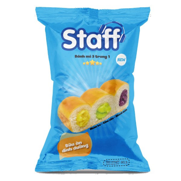 Bánh Mì Staff 3 Trong 1 90G