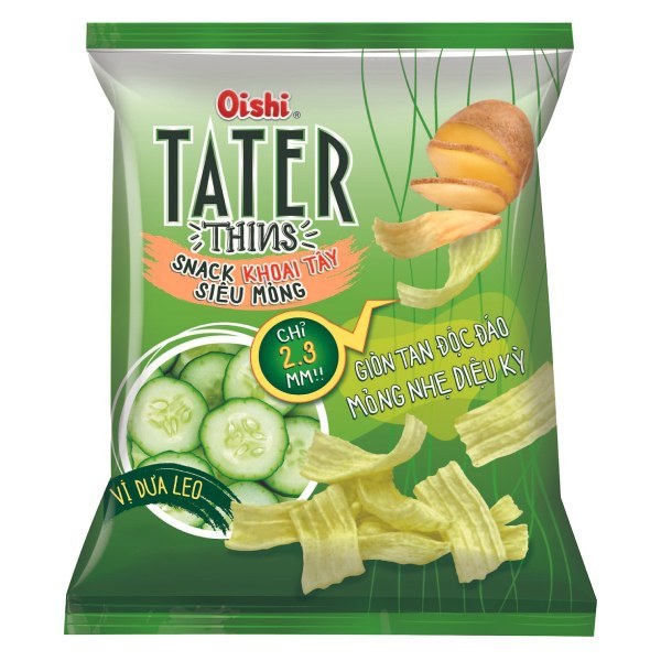 Snack Oishi Tater Khoai Tây Vị Dưa Leo Gói 65G