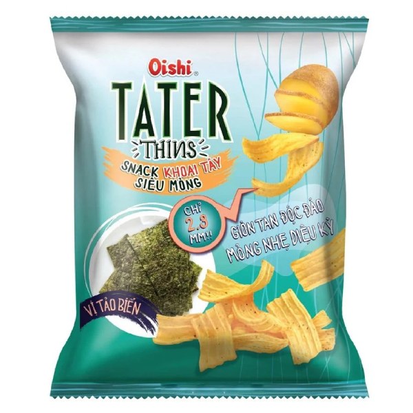 Snack Oishi Tater Khoai Tây Vị Tảo Biển Gói 68G