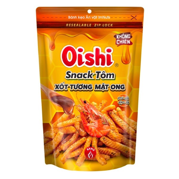 Snack Oishi Tôm Xốt Tương Mật Ong Gói 65G