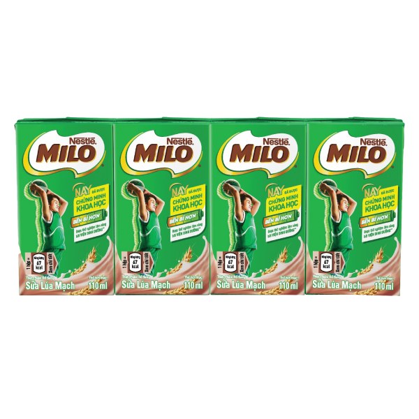 Lốc 4 Thức Uống Lúa Mạch Nestle Milo 110Ml