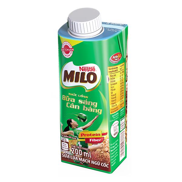 Thức Uống Dinh Dưỡng Lúa Mạch Ngũ Cốc Nestle Milo Nắp Vặn Hộp 200Ml
